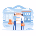 business loan concept businessman borrowing owing money bank improve his business flat vector modern illustration 566886 14269