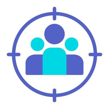 Our Core Ideology isolated target audience in flat icon on white background aim customers users focus marketing free vector